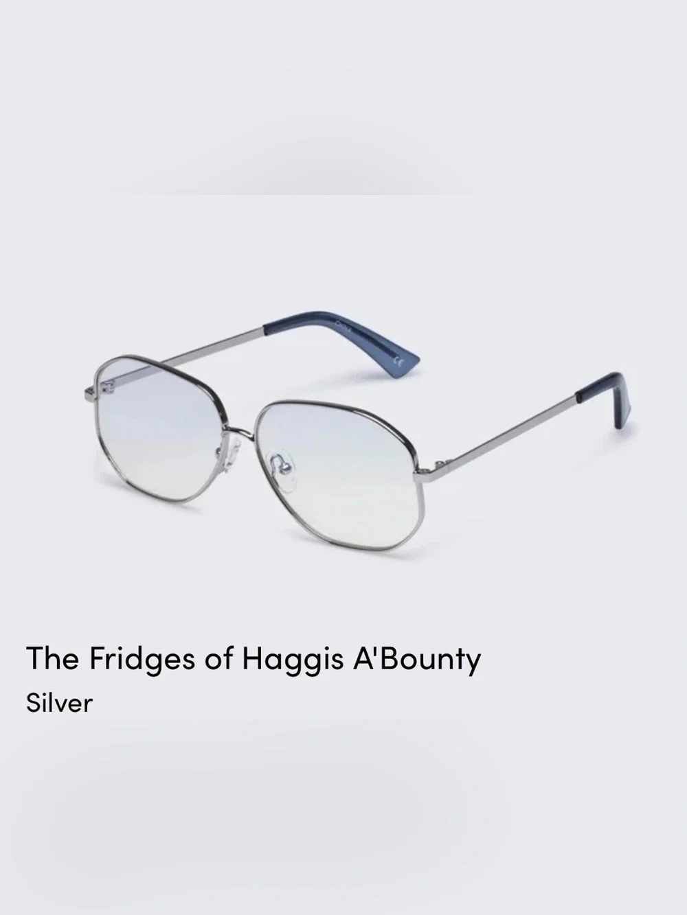 The Fridges of Haggis A'Bounty Silver Blue Light Blocking Glasses NWT